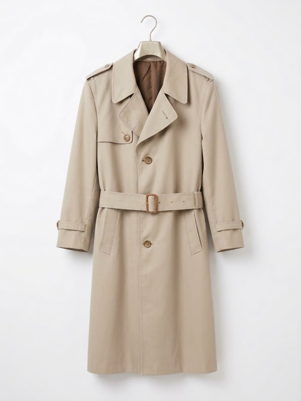 Leishman by Par Tip Top Vintage Double Breasted Trench Coat Size 40 in Tan